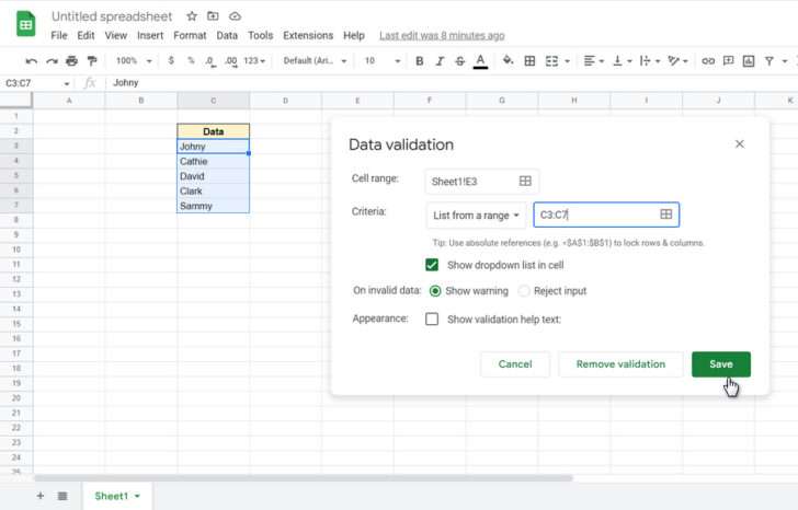 How to Create a Dropdown in Google Sheets - WareData | Tech enthusiast