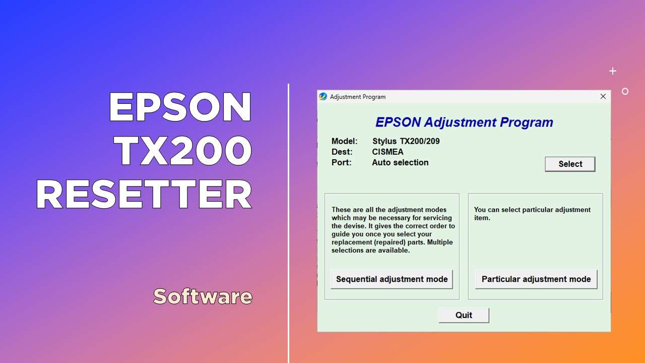 Epson Tx200 Resetter Adjustment Program Waredata Tech Enthusiast 6964