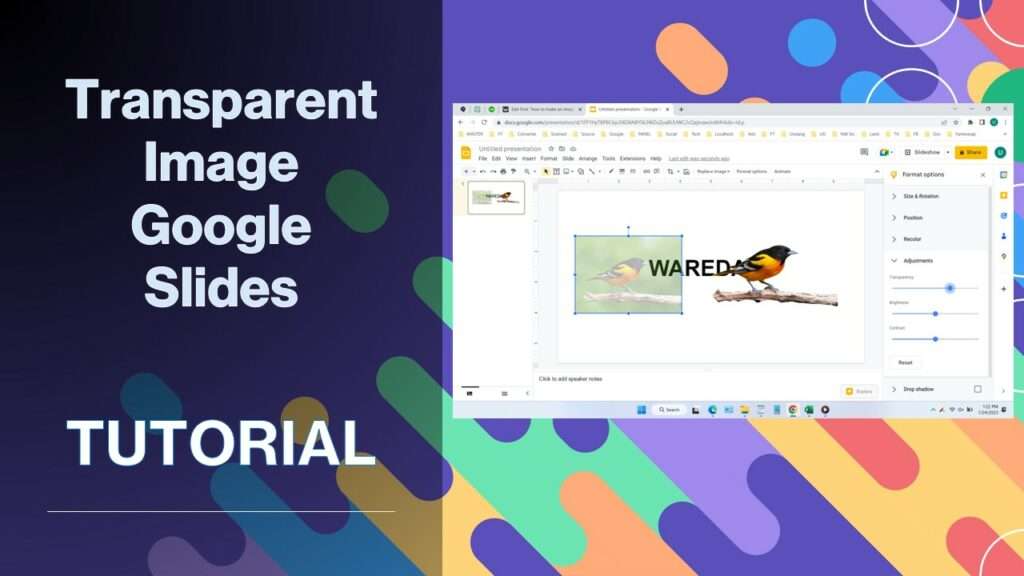 How to Make an Image Transparent in Google Slides