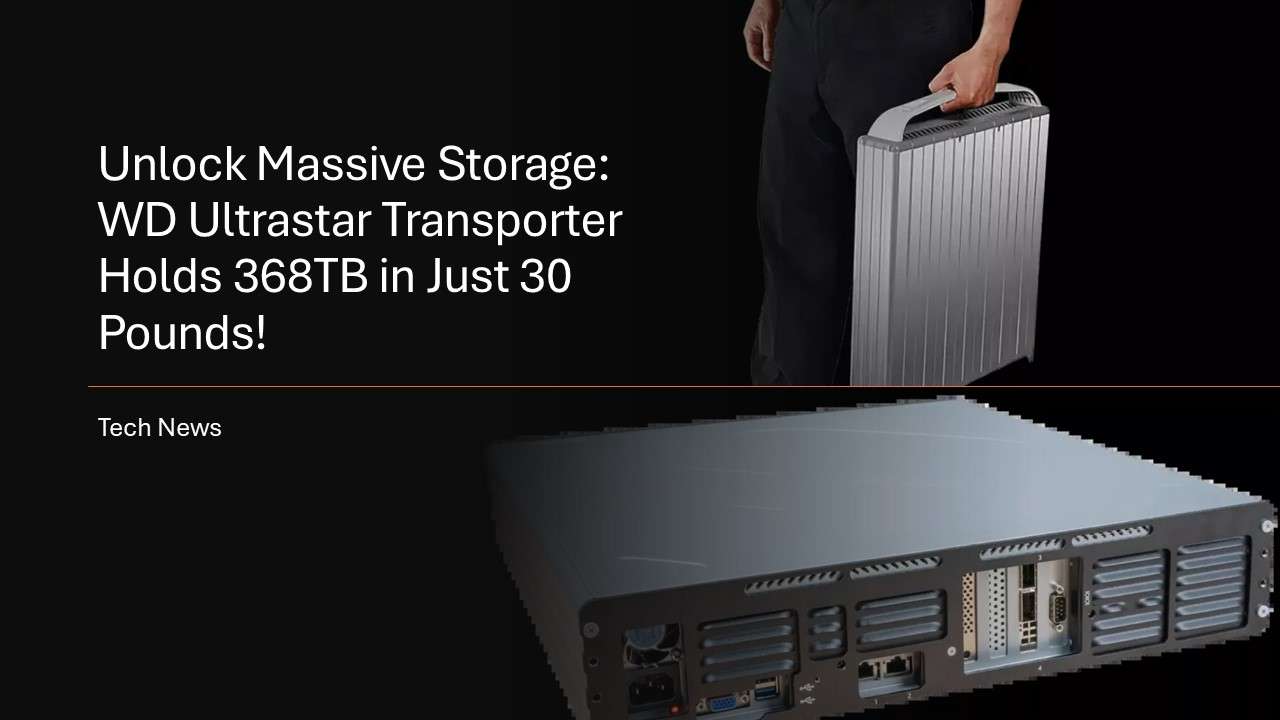 Unlock Massive Storage: WD Ultrastar Transporter Holds 368TB in Just 30 ...