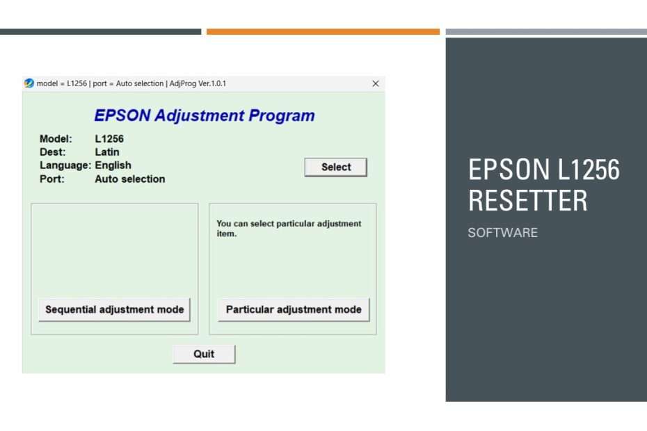 Epson L1256 Resetter Adjustment Program