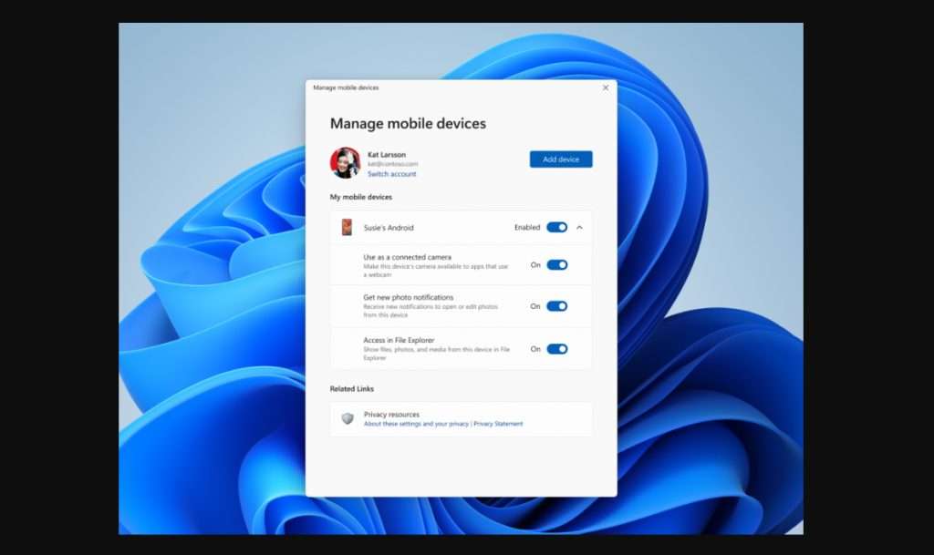 Manage Mobile Device on Windows 11