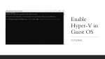 Enable Hyper-v in Guest OS