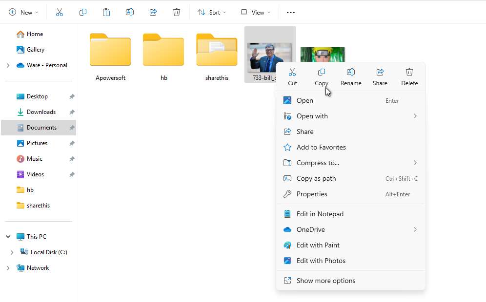 Microsoft Adds Labels to Context Menu for cut, copy, paste, rename, share, and delete in Windows 11