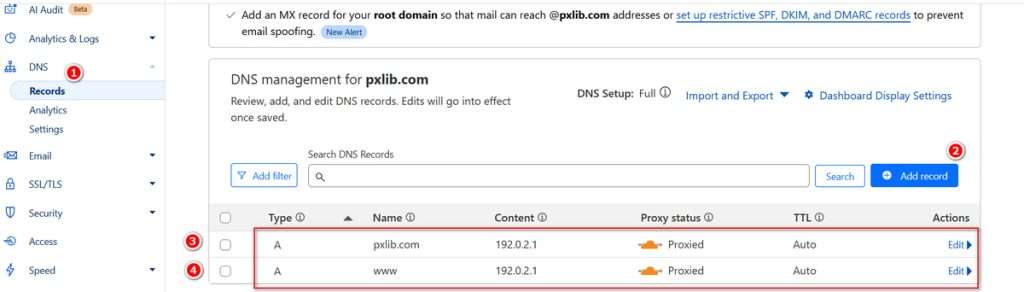 A Record Cloudflare