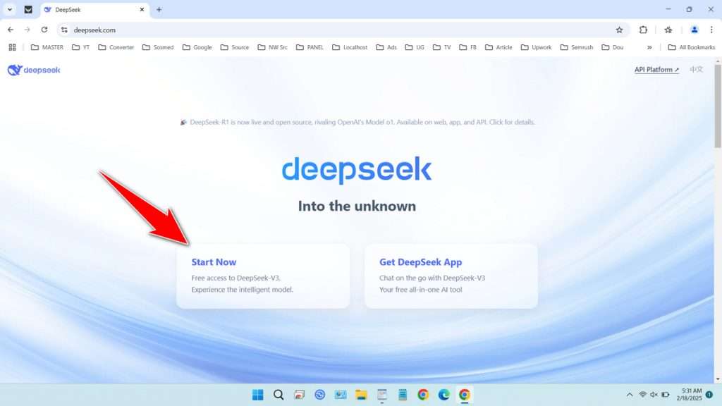 How to Sign Up for DeepSeek AI - Step 1