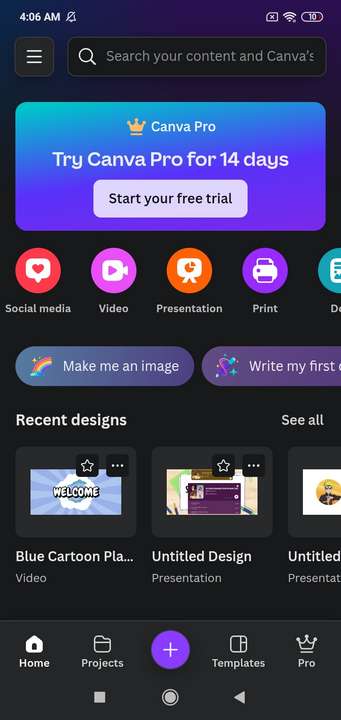 How to switch to dark mode canva android - step 6